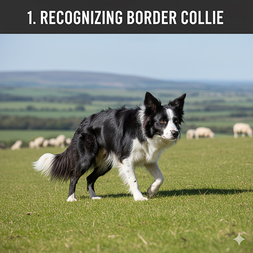 Hình ảnh chó Border Collie đang chăn cừu với dáng đứng thấp và ánh mắt tập trung