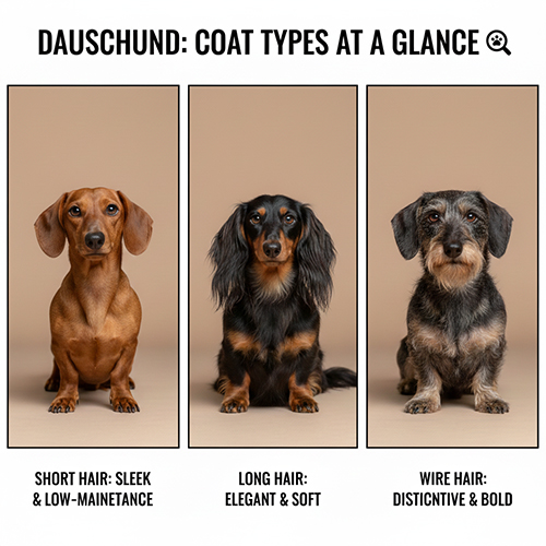 So sánh chó Lạp xưởng lông ngắn, lông dài và lông xù để nhận diện đúng từng loại