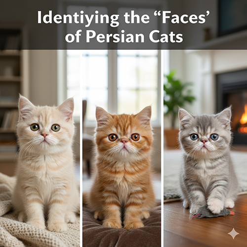 Ba bé mèo Ba Tư với ba kiểu mặt khác nhau: doll face, peke face và Exotic