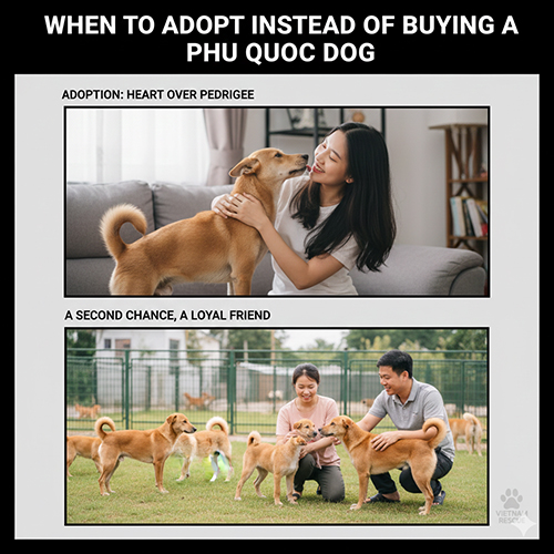 Khi nào nên nhận nuôi chó Phú Quốc thay vì mua?