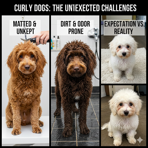 Nhược điểm khi nuôi chó lông xoăn như dễ rối lông, giữ mùi và khác xa ảnh mạng
