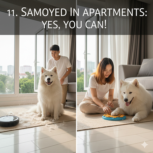 Nuôi chó Samoyed trong căn hộ và nhà phố nhỏ