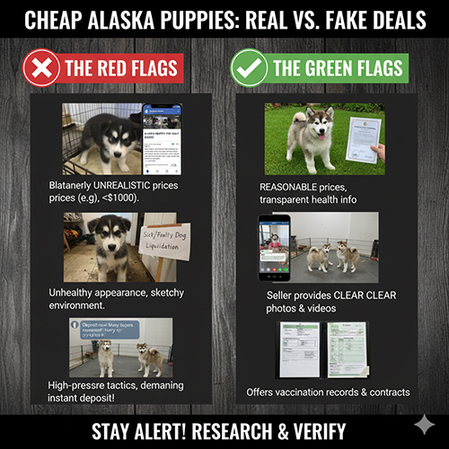 Cách phân biệt chó Alaska giá rẻ hợp lý và giá rẻ bất thường