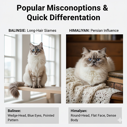 Phân biệt mèo Balinese (Xiêm lông dài) và mèo Himalayan – tránh nhầm lẫn phổ biến