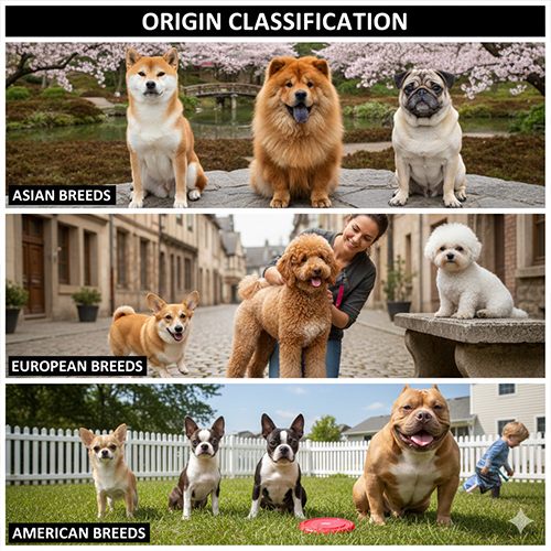 Phân loại các giống chó cảnh theo nguồn gốc châu Á, châu Âu và châu Mỹ