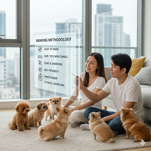 Phương pháp xếp hạng top chó cảnh dựa trên tiêu chí dễ nuôi và phù hợp căn hộ Việt Nam