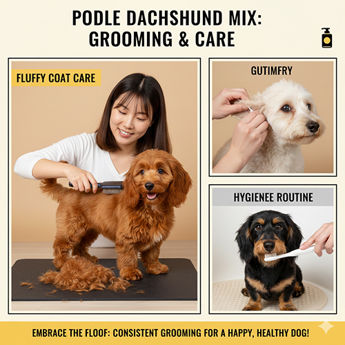 Cách chăm lông và vệ sinh cho Poodle lai Lạp xưởng