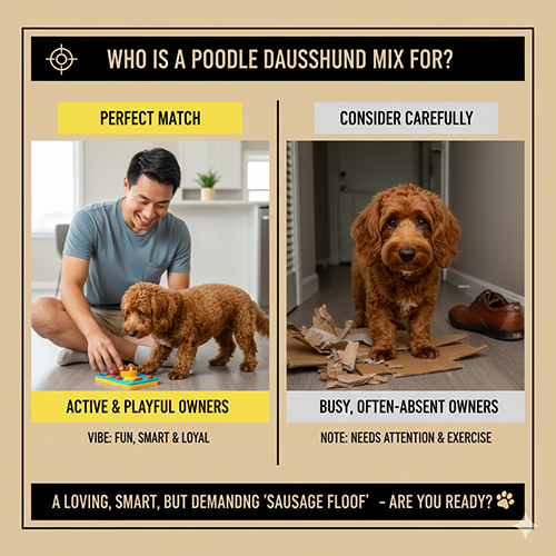 Poodle lai Lạp xưởng có dễ nuôi không và hợp với kiểu chủ nào