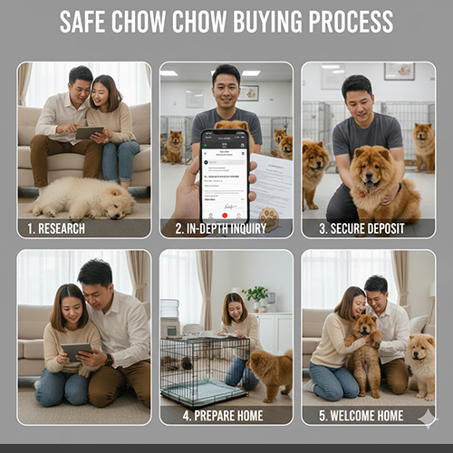 Quy trình mua chó Chow Chow an toàn từ lúc tìm hiểu đến ngày đón bé