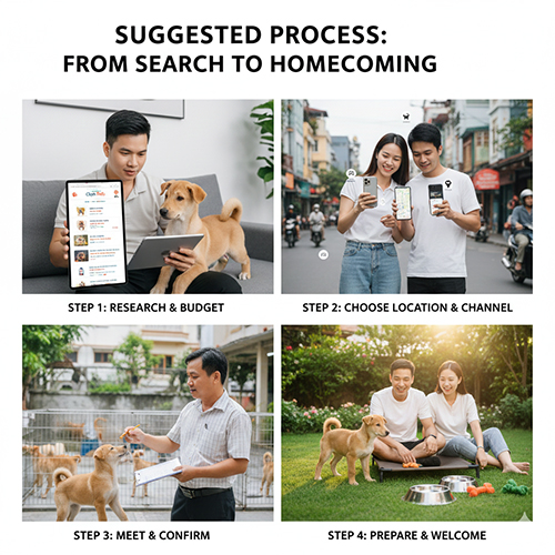 Quy trình tìm mua chó Phú Quốc đến lúc đón bé về nhà