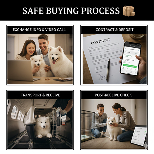 Quy trình mua chó Samoyed an toàn từ trao đổi thông tin, đặt cọc đến nhận bé