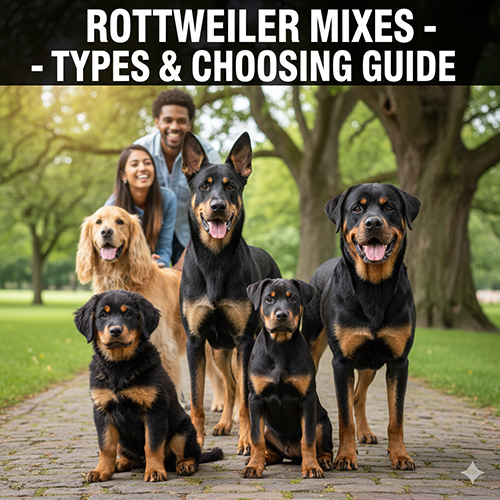 Hình đại diện chó Rottweiler lai với nhiều kiểu dáng khác nhau trong công viên