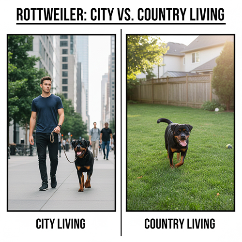 rottweiler sống ở đâu phù hợp giữa nhà phố và nhà vườn với nhu cầu vận động khác nhau
