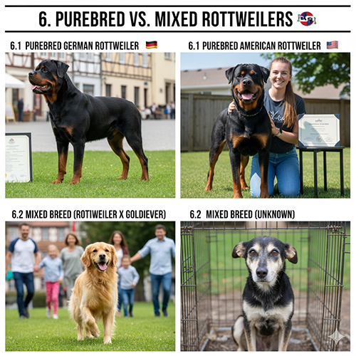So sánh chó Rottweiler thuần chủng và Rott lai với các kiểu phối giống phổ biến