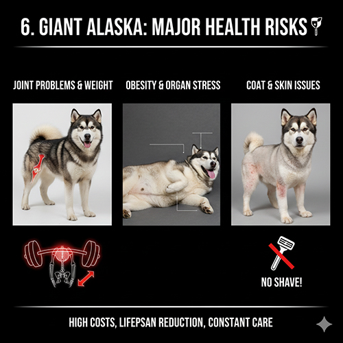 Các rủi ro sức khỏe thường gặp ở chó Alaska khổng lồ