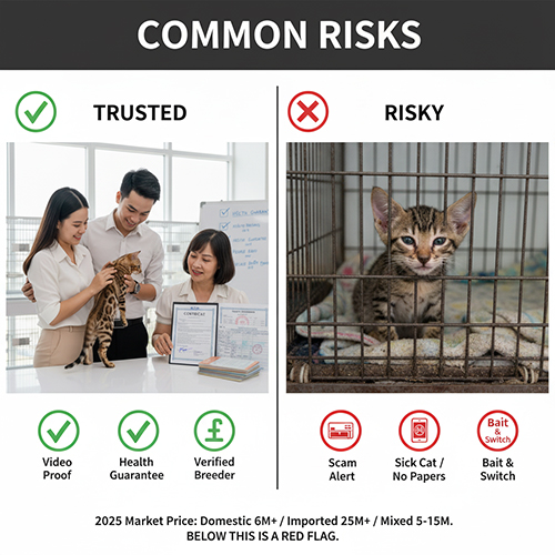 Những rủi ro thường gặp khi mua mèo Bengal – cảnh báo lừa đảo, mèo bệnh, không sổ tiêm và đổi mèo phút chót