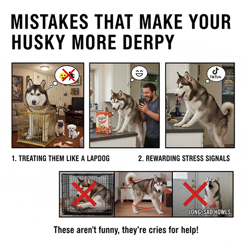 Những sai lầm phổ biến của chủ khiến chó Husky ngày càng ngáo và stress hơn