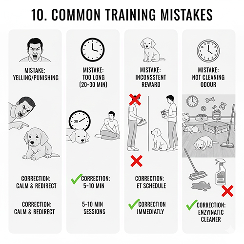 Những sai lầm phổ biến khi huấn luyện chó con người mới nuôi hay mắc phải