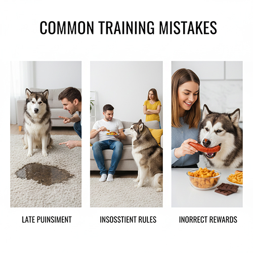 Những sai lầm thường gặp khi huấn luyện chó Alaska trong gia đình