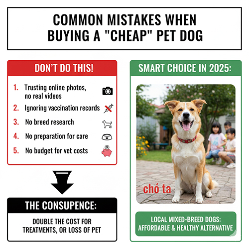 những sai lầm phổ biến khi mua chó cảnh giá rẻ và hậu quả