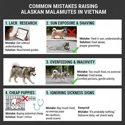 Những sai lầm phổ biến khi nuôi chó Alaska Malamute tại Việt Nam