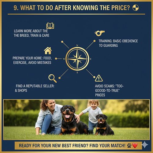 Hướng dẫn bước tiếp theo sau khi biết giá chó Rottweiler