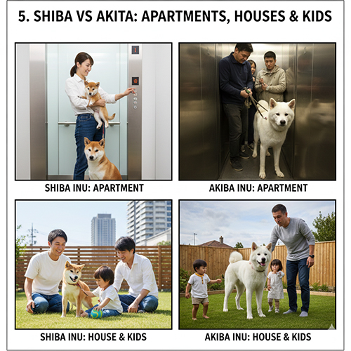 So sánh Shiba Inu và Akita Inu khi sống ở chung cư, nhà phố và gia đình có trẻ nhỏ
