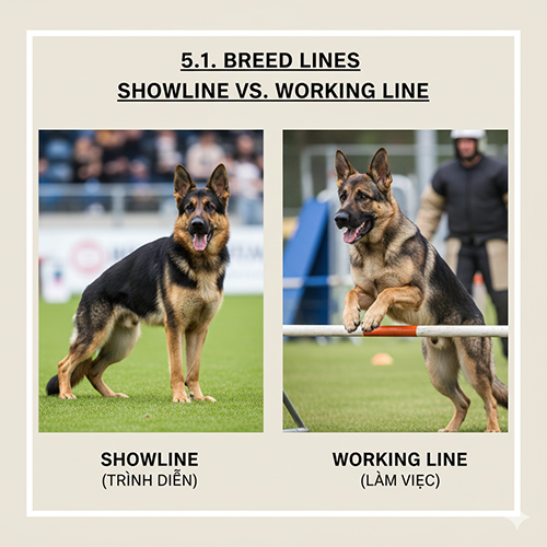 Hai chú chó Becgie Đức: một thuộc dòng showline dáng trình diễn và một thuộc dòng working line đang vượt chướng ngại vật