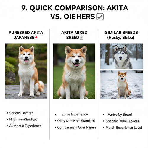 So sánh Akita thuần, Akita lai và các giống chó có ngoại hình tương tự như Husky và Shiba