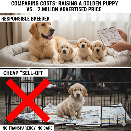 So sánh chi phí nuôi chó Golden con đúng chuẩn với mức giá rao 2 triệu trên mạng