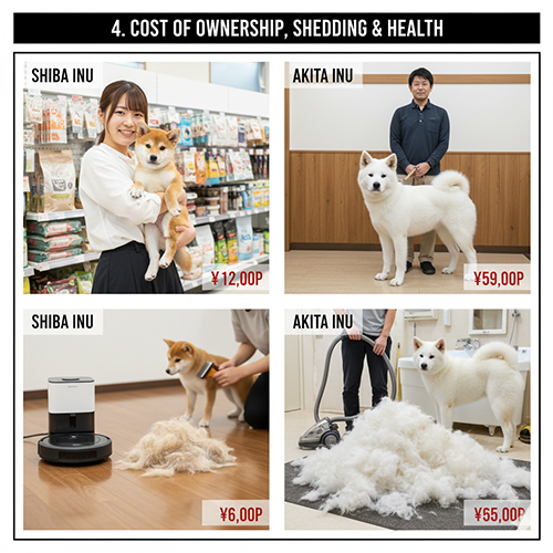 So sánh chi phí nuôi, mức rụng lông và vấn đề sức khỏe của chó Shiba Inu và Akita Inu