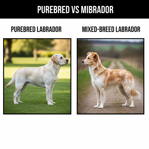 Hình ảnh so sánh chó Labrador thuần chủng và chó Labrador lai