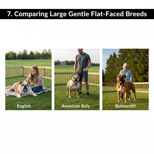 So sánh các giống chó mặt xệ to mập hiền Bulldog Anh American Bully Bullmastiff