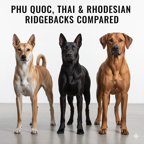 So sánh chó Phú Quốc, chó xoáy Thái và Rhodesian Ridgeback Nam Phi