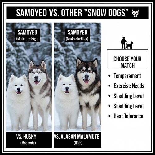 So sánh giá Samoyed với Husky và Alaska – góc nhìn nhanh để chọn giống phù hợp