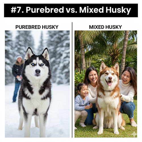 So sánh Husky thuần và Husky lai: khác nhau về ngoại hình, tính cách và độ phù hợp.