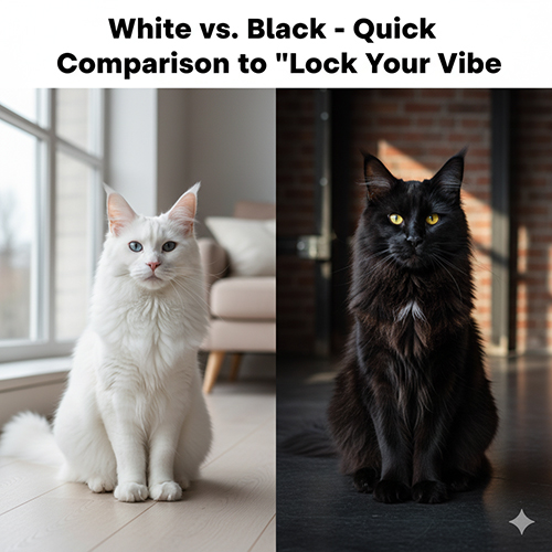 So sánh nhanh mèo Maine Coon trắng và đen để chọn vibe phù hợp