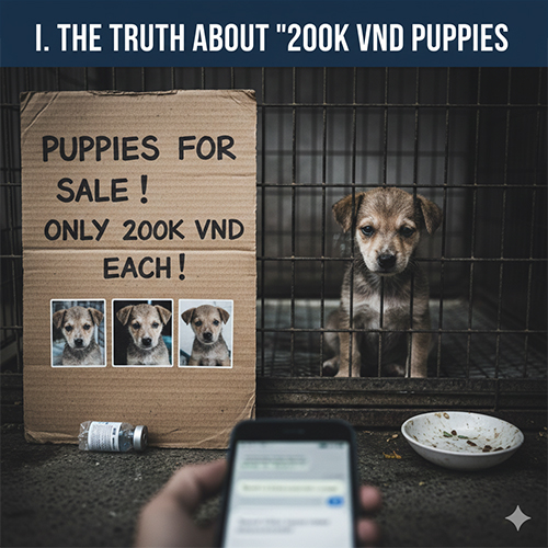 Sự thật về chó con giá rẻ 200k và những rủi ro khi mua chó giá quá thấp