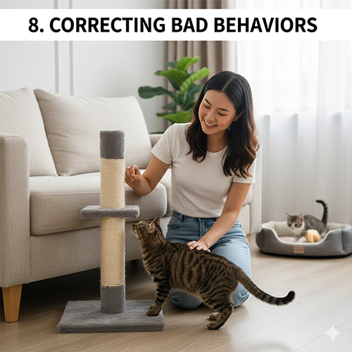 Sửa hành vi xấu ở mèo bằng cách thay thế hành vi đúng và huấn luyện tích cực