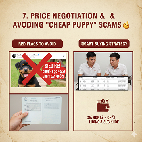 Thương lượng giá và tránh bẫy mua chó Rottweiler con giá rẻ