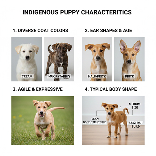 Đặc điểm tính cách chó cỏ con với màu lông đa dạng, tai khác nhau và dáng nhanh nhẹn