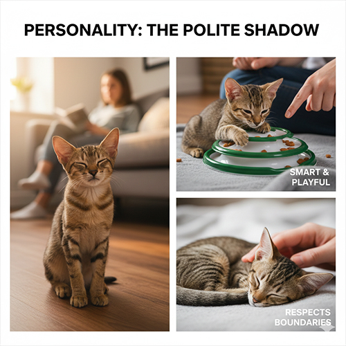 Tính cách mèo Singapore (Singapura) thân thiện, thông minh, dính người nhưng tôn trọng ranh giới