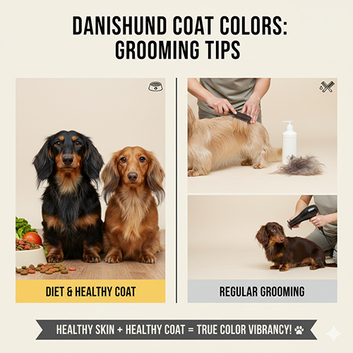 Mẹo chăm lông chó Lạp xưởng để màu lông đẹp: dinh dưỡng tốt và grooming đều