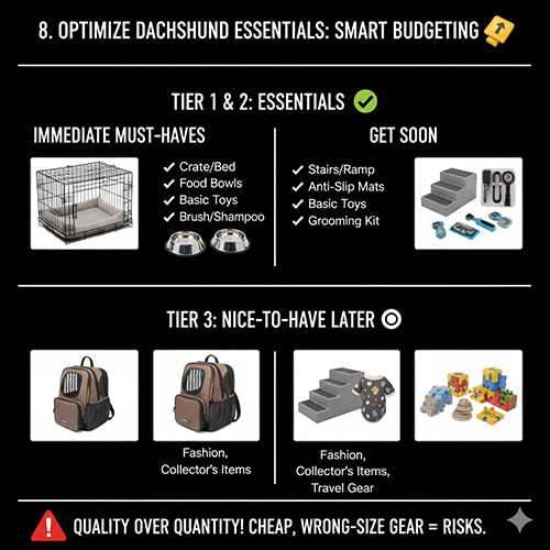 Gợi ý tối ưu chi phí khi mua đồ dùng cho chó Lạp xưởng theo mức độ ưu tiên