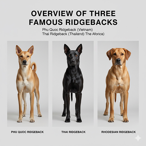 Tổng quan ba giống chó xoáy lưng: Phú Quốc, Thai Ridgeback và Rhodesian Ridgeback