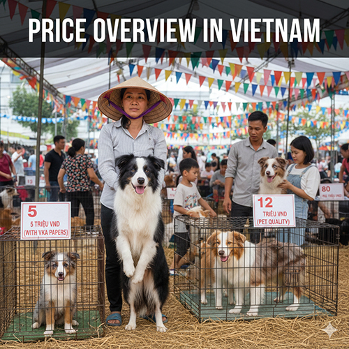 Tổng quan giá chó Border Collie tại Việt Nam, so sánh giá pet, giá có giấy và giá nhập khẩu