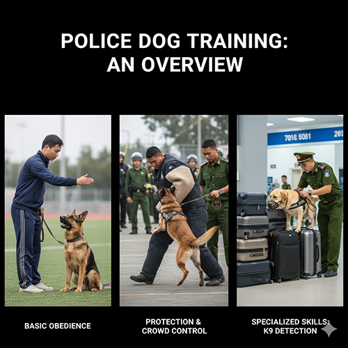 anh tong hop ba giai doan huan luyen cho nghiep vu tu vanh-loi co-ban den bao-ve khong-che va danh-hoi k9