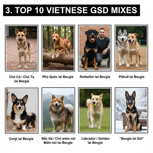 Top 10 kiểu chó Becgie lai phổ biến tại Việt Nam