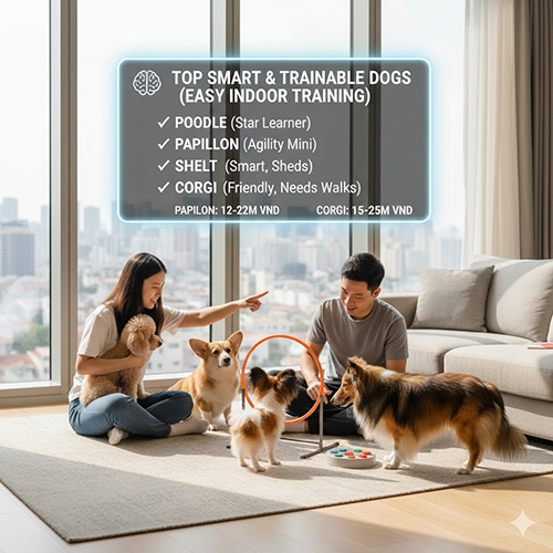 Top chó cảnh thông minh, dễ huấn luyện và phù hợp training trong nhà