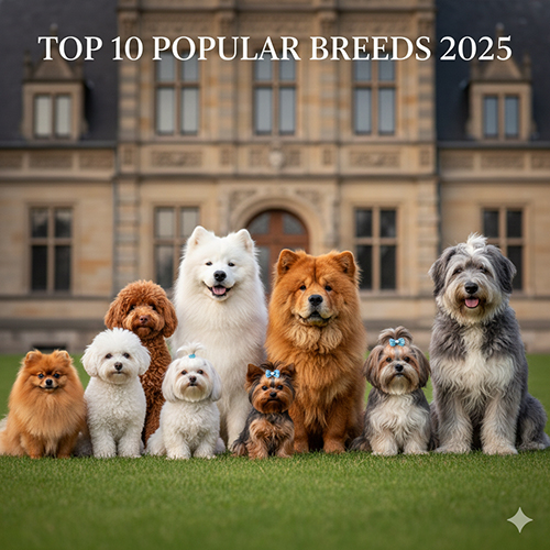 Các giống chó cảnh lông xù phổ biến như Poodle Phốc Sóc Chow Chow Samoyed